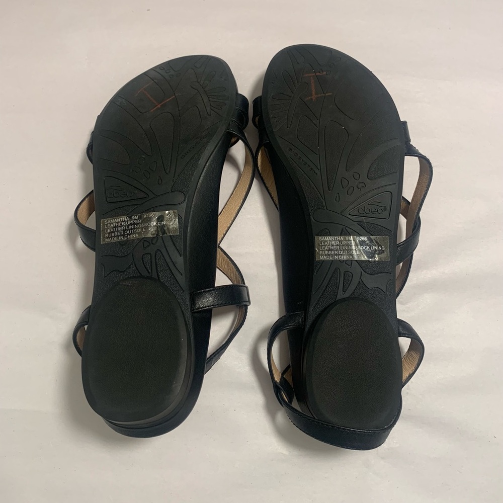 Women’s ABEO SAMANTHA, Strappy Comfort Sandal. Leather, Black. Size 9. - Picture 5 of 9